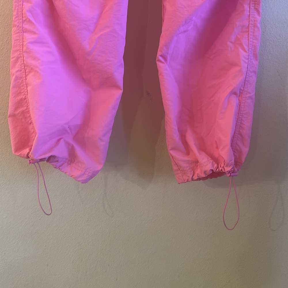 Love Tree Nylon Baggy Parachute Pants Womens Size Large Pink Pull On - Picture 7 of 16